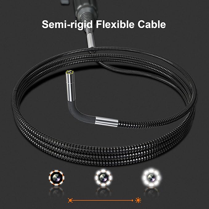 3.9mm Articulating Borescope, Professional Industrial Endoscope Inspection Camera with Super Thin Articulated Camera, Flexible Fiber Optic Scope with Light, Cool Gadgets for Men- 3.3FT
