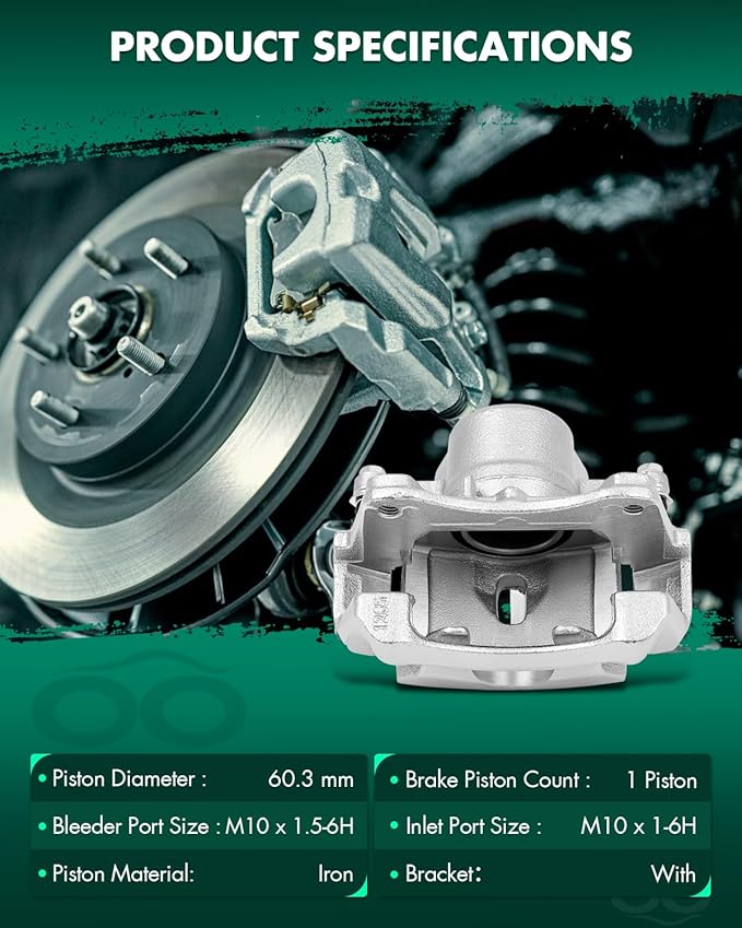 SCITOO 18B4910A 18B4911A Front Left & Right Disc Brake Calipers Assembly w/Bracket For Chevy For Malibu,For Pontiac For G6/For Solstice,For Saturn For Aura/For Sky
