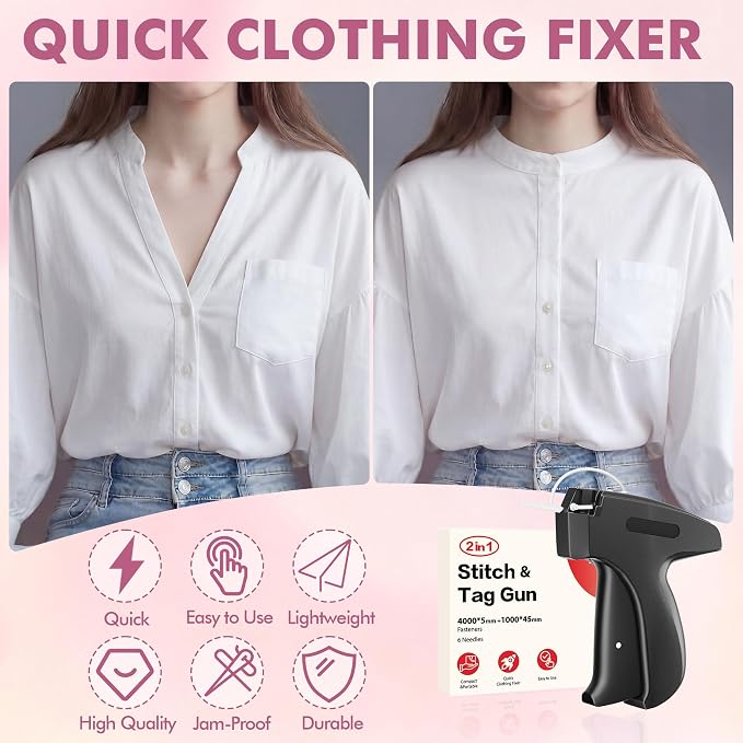 Stitch Gun for Clothes, Portable Handheld Tagging Gun for Clothing, Stitch - Image 3