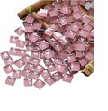 100 Pieces Mosaic Tiles Squares Bulk Pink Crystal Mosaic Stained Glass by Ricytnig