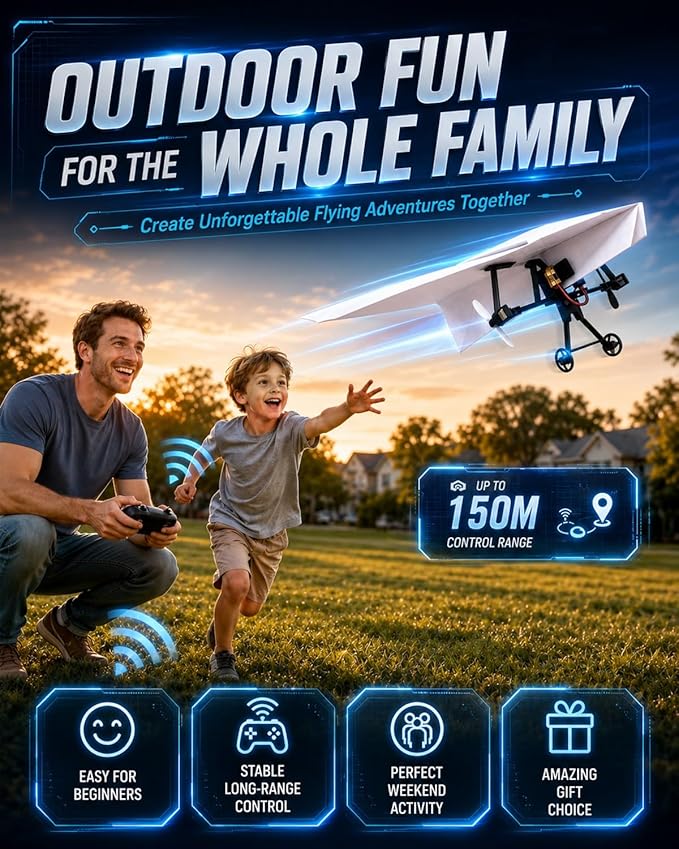 Rc Paper Airplane Motor Kit DIY Model Airplanes Launcher Construction Set - Image 4