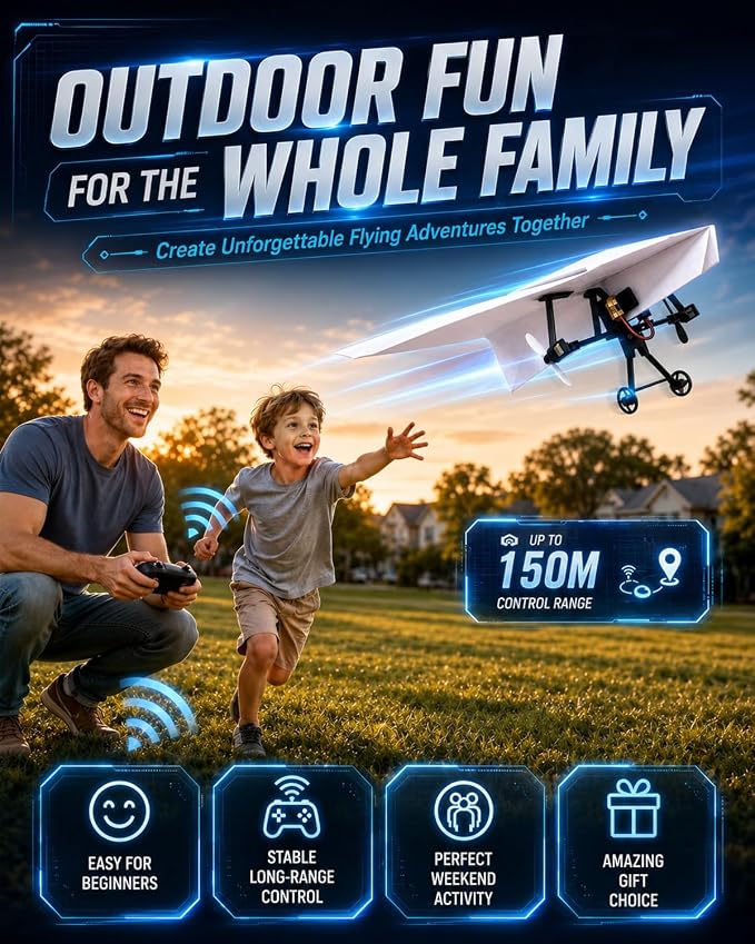 Rc Paper Airplane Motor Kit DIY Model Airplanes Launcher Construction Set - Image 4