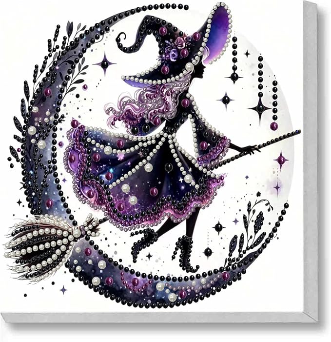 5D Witch Pearl Painting Kits for Adults by DIYHomeDecor