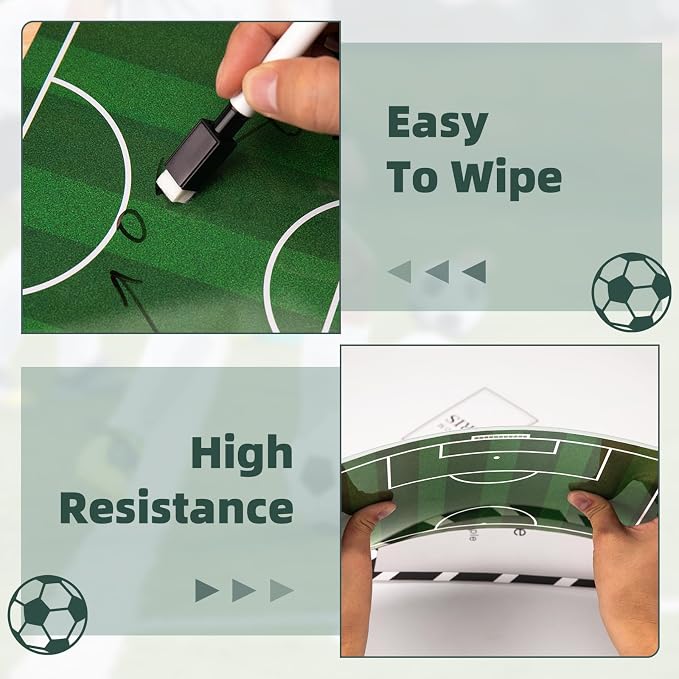 WISYOK Double-Sided Soccer Coaching Clipboard, Premium Dry Erase Tactical Board - Image 5