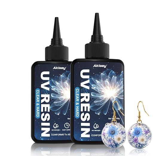 Akisey UV Resin 200g, Crystal Clear UV Resin Glue by AkiseyDirect
