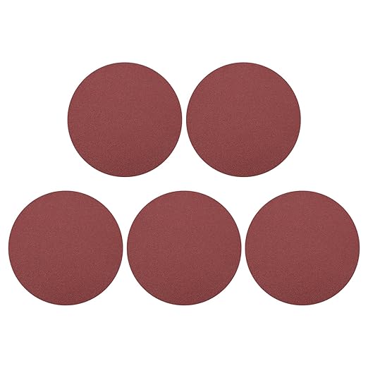HARFINGTON 5 Pcs 6 Inch Sanding Disc 120 Grit Hook and Loop Sandpaper Random Orbital Sander Pads for Woodworking Automotive Metal Polishing