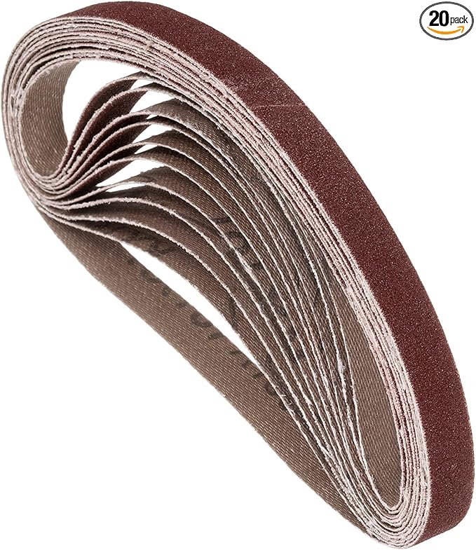 20 Pcs Sanding Belts 1/2 x 18 Inch 150 Grit Aluminum Oxide Abrasive Sandpaper for Belt Sander Metal Grinding Wood Working Weld Rust Removal