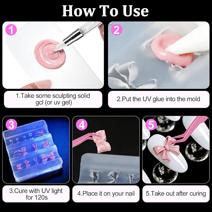 6Pcs Silicone Nail Art Molds Kit - Image 7