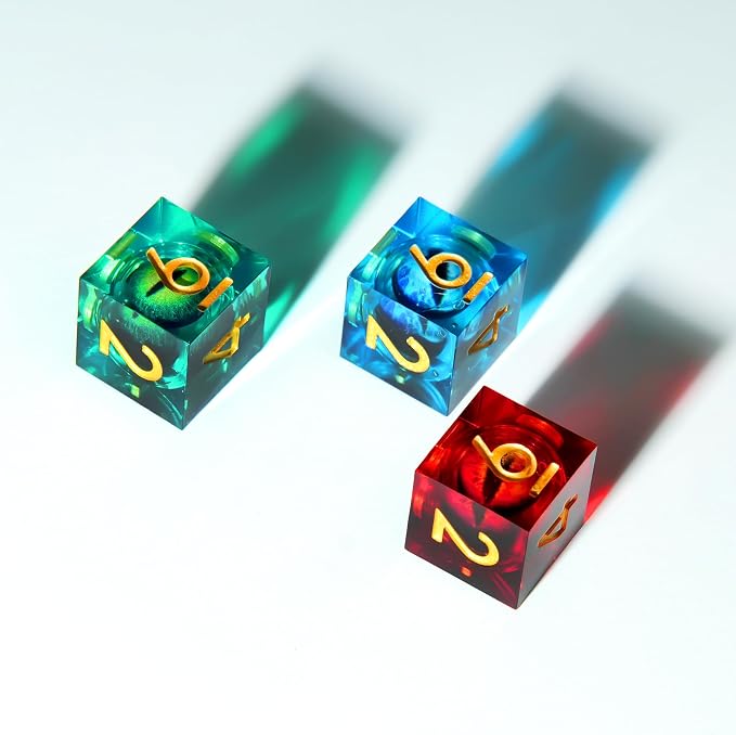 3Pcs D6 Dargon Eye Liquid Core DND Dice Set - Image 3