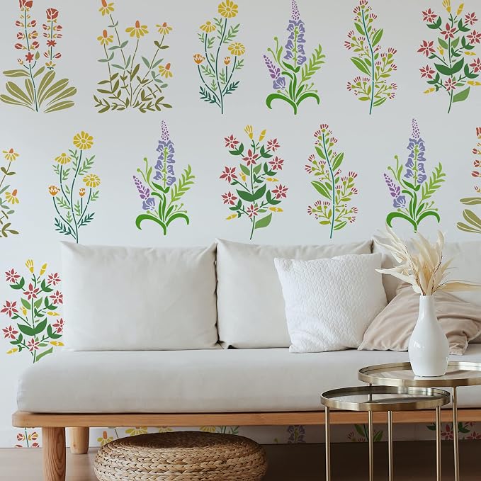 ORIGACH 6 Pcs Field Flowers Stencil - Image 4