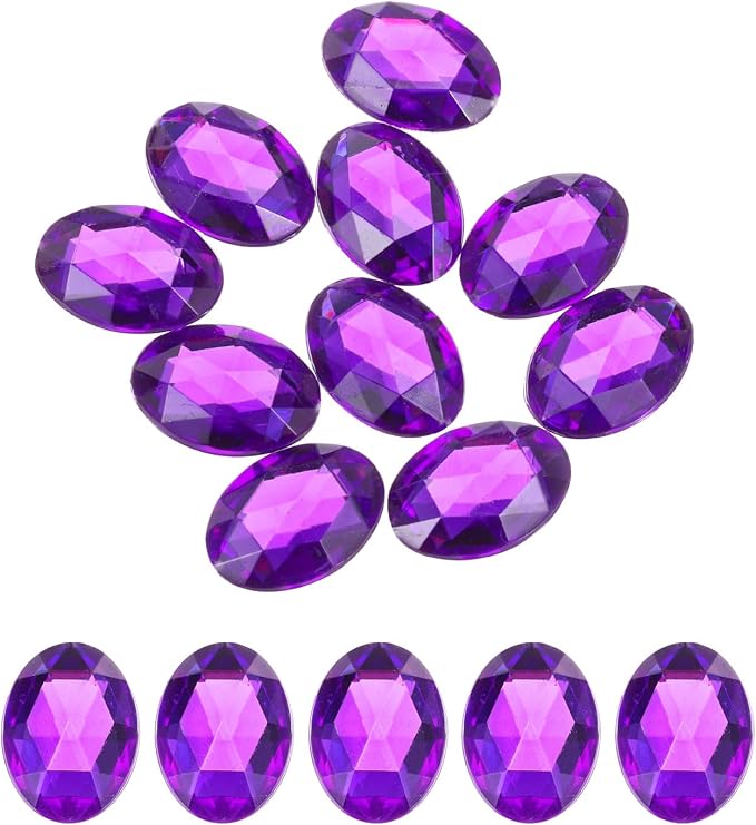 MECCANIXITY 10Pcs Acrylic Oval Gems 30x40 mm Flat Back Artificial Rhinestones by MECCANIXITY