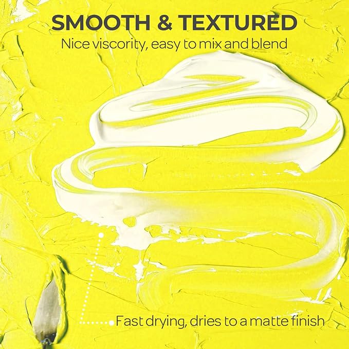 Nicpro Lemon Yellow Large Acrylic Paint, Rich Pigments, Non Toxic Craft Paint - Image 4
