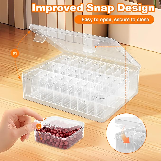 2 Pack 60 Pcs Bead Organizer Box, Craft Storage Box - Image 5