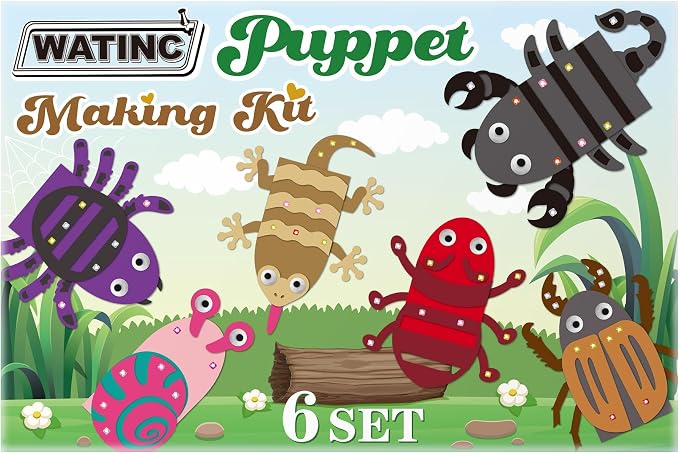 WATINC 6Pcs Hand Puppet Making Kit, Art Craft Felt Sock Puppet Toys, Creative - Image 7