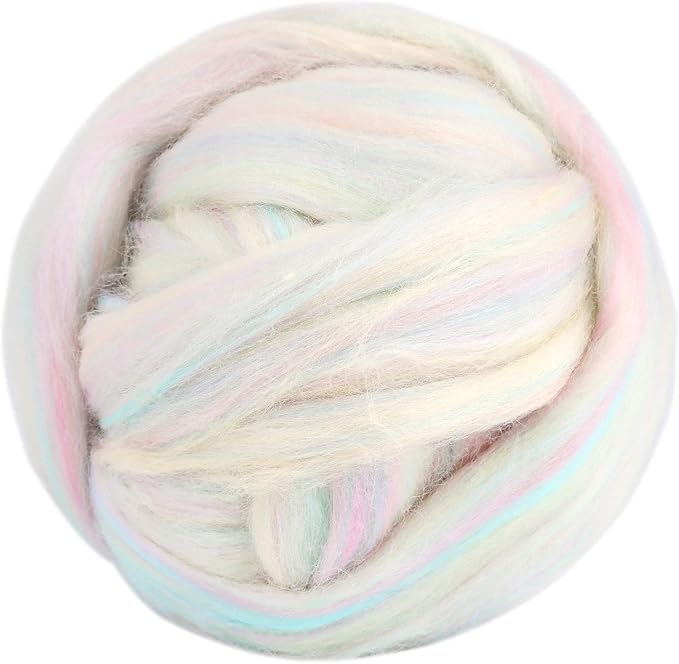 3.53oz Wool Roving, Fiber Roving Wool Top, Needle Felting Supplies, Pure Wools by Jupean