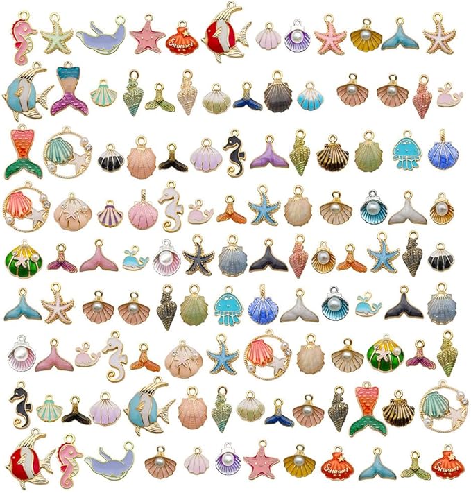 120pc Assorted Enamel Bracelet Charms by WOCRAFT