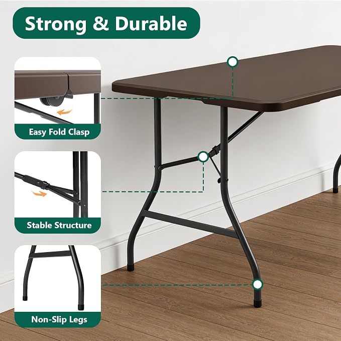 2 Pack Folding Table 5ft - Image 6
