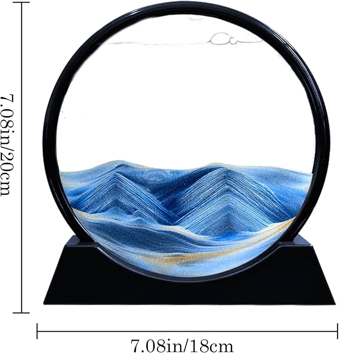 Aoderun Moving Sand Art Picture Round Glass 3D Deep Sea Sandscape in Motion - Image 4