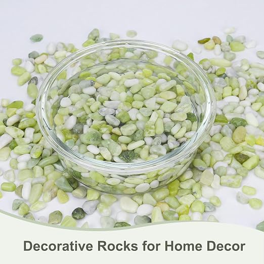 Pulovin 5 lbs Jade Pebbles for Indoor Plants, Decorative Pebbles for Bamboo - Image 4