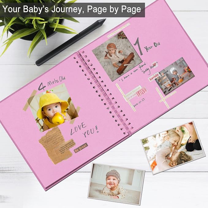 DIY Scrapbook Album 8x8 Inch, Hardcover Kraft Paper Scrap Book Photo Album - Image 3