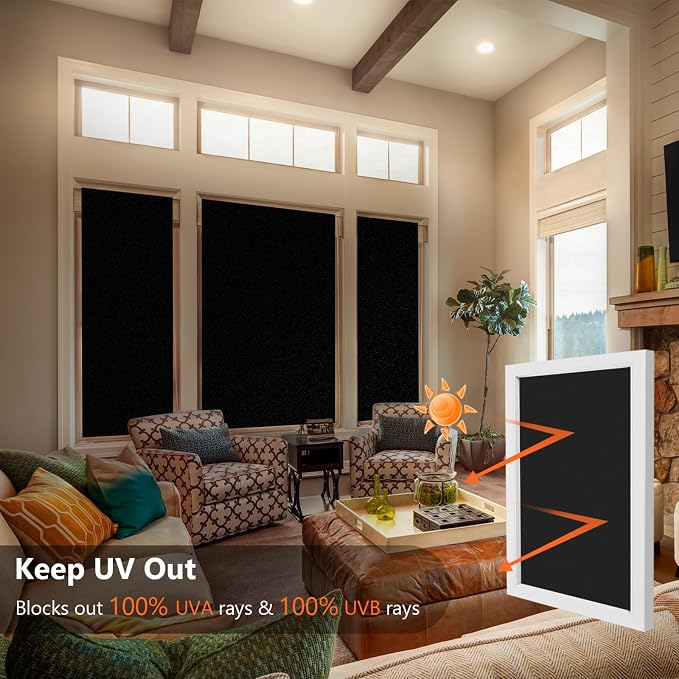 Kromapolis Blackout Window Privacy Film Total Light Blocking Room Darkening - Image 4
