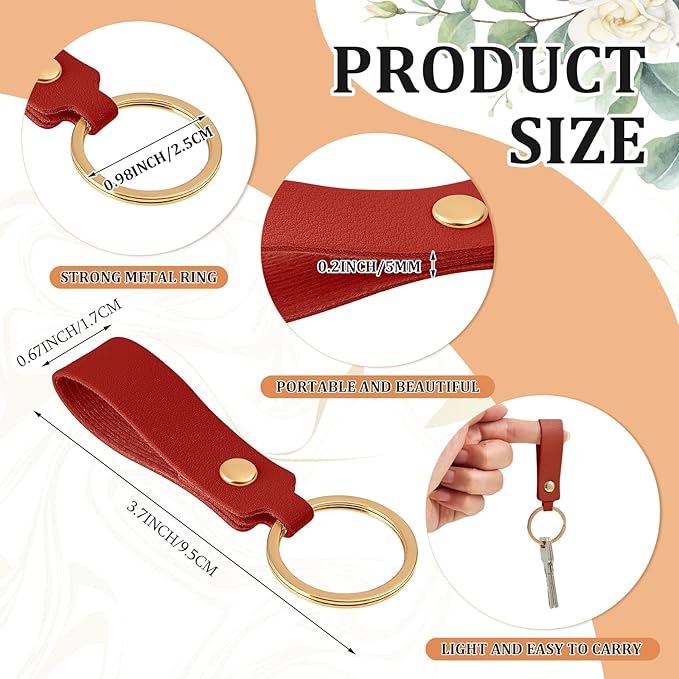 Wavyknot 50 Pcs PU Leather Keychain Blanks Bulk Laser Engraving Blanks Keychain - Image 2