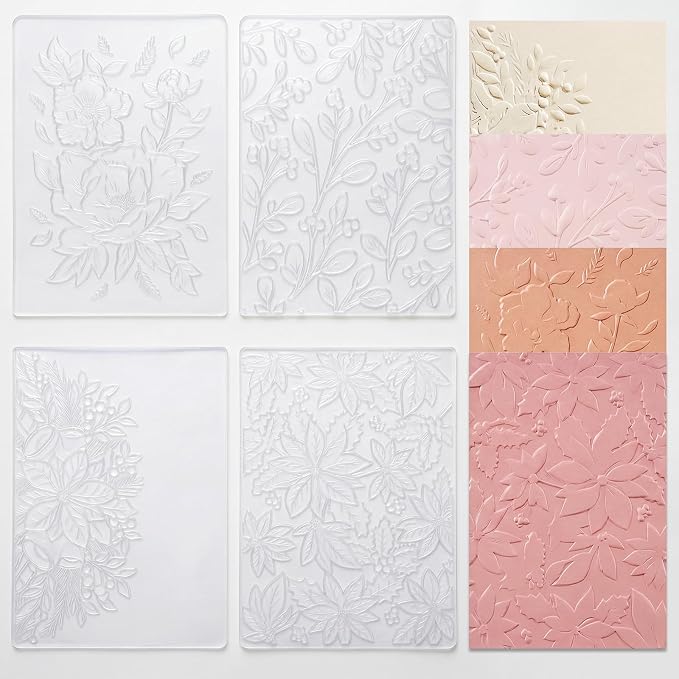Geiserailie 8 Pcs Embossing Folders 2d/3D Embossing Machine Template Paper Card by Geiserailie