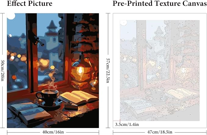Fountor Window View Paint by Numbers Kit - Image 3