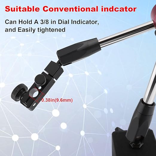 FITNATE Metal Magnetic Base,Magnetic Base Flexible and Strong Magnetic Stand for 3/8 inches Digital Dial Test Indicator Gauge 132lbs Max Pull
