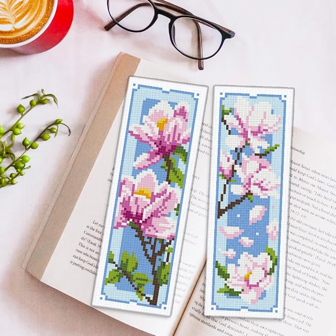 ORIGACH 6 Set Magnolia Cross Stitch Bookmark Kits - Image 5