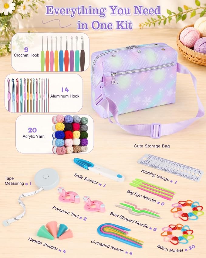 Aeelike Crochet Kit for Beginners Adults, Complete & Colorful Yarn Kit - Image 3