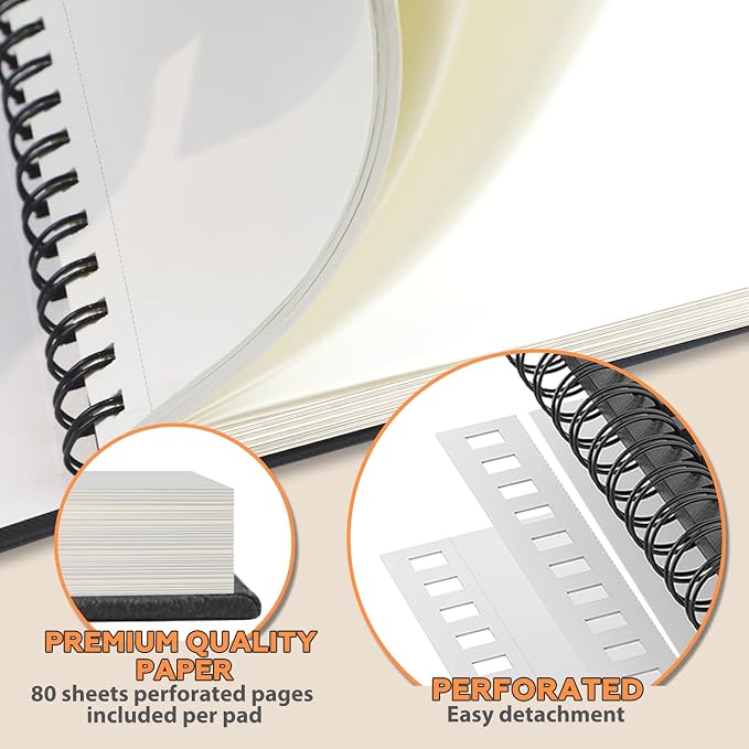 9" x 11" Sketch Book，1 Pack 80-Sheets，Double-Sided Hardbound Sketchbook - Image 3