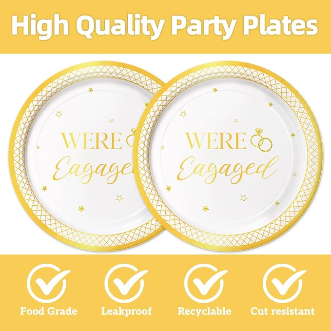 40Pcs Engagement Party Decorations Plates and Napkins - Image 3