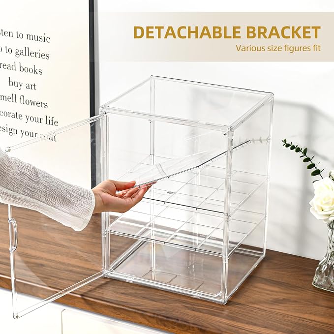 4 Tier Display Case for Collectibles, Storage Container - Image 5