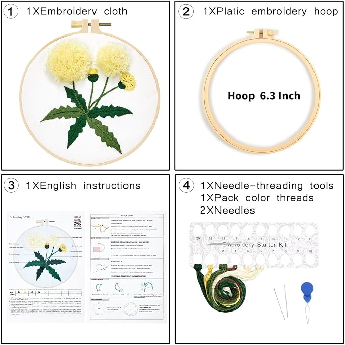 Dandelion Flower Embroidery Kits - Image 6