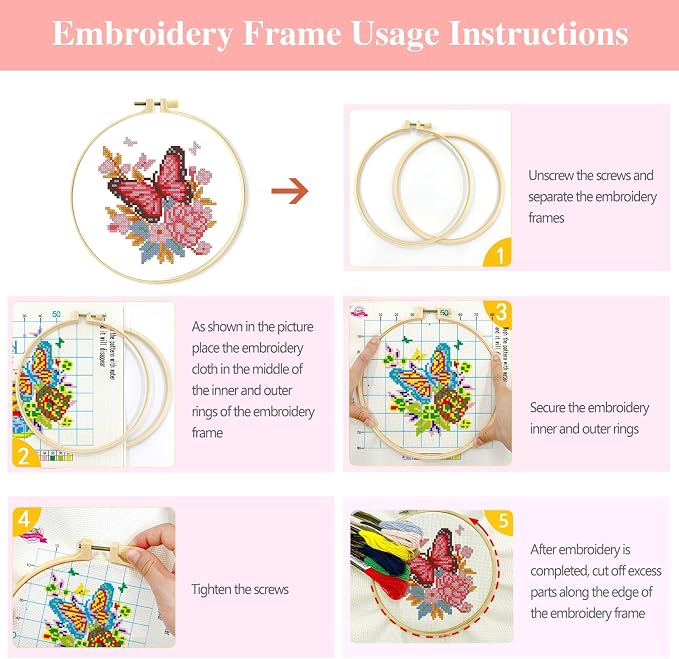 Zhenqing 4 Butterflies Cross Stitch Kit - Image 5