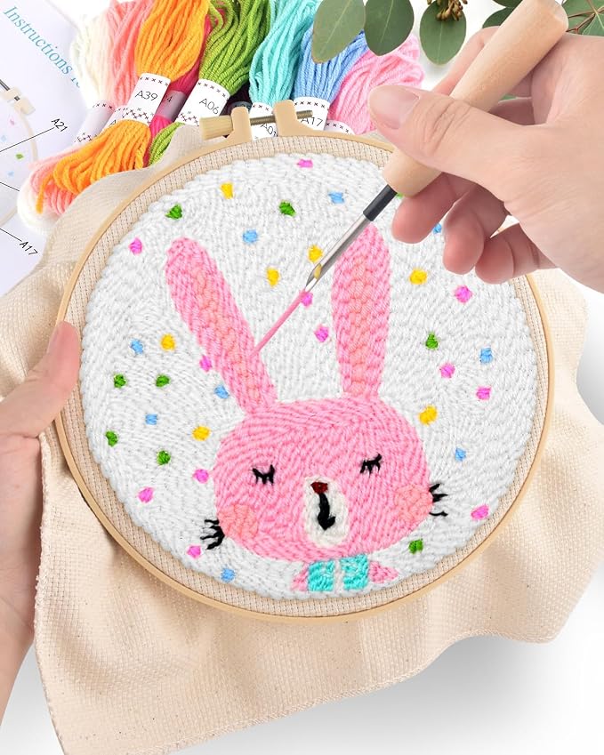 ERKOON Punch Needle Kit Adults Beginners, DIY Easy Animals Embroidery Set - Image 5