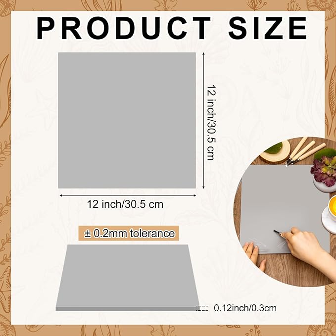 Yeaqee 12 Pcs 12 x 12 Inch Linoleum Blocks - Image 2