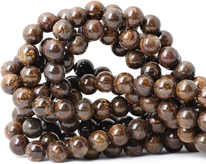 35PCS 10mm Natural Bronzite Gemstone Round Loose Beads by CHEAVIAN