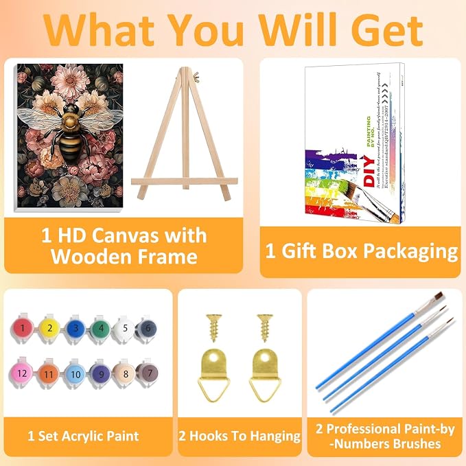 Framed Paint by Numbers Kit for Adults - Image 4