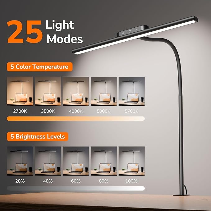 Lepro Led Desk Lamp for Home Office, Metal Architect Lamp - Image 2