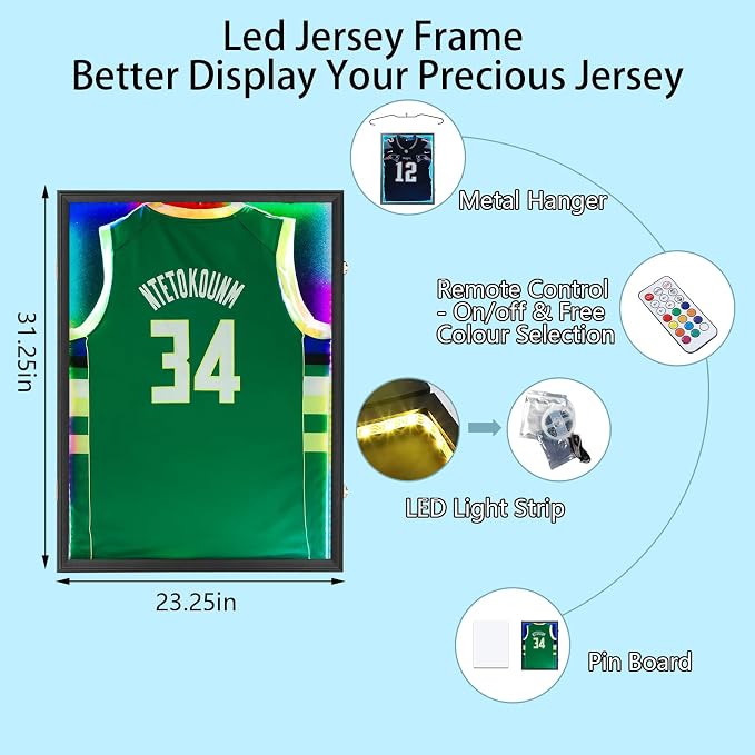 IHEIPYE LED Jersey Frame Display Case - Image 4