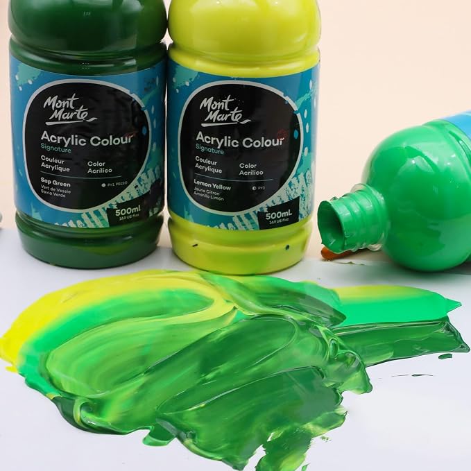 Mont Marte Signature Monastral Green Acrylic Paint, Semi-Matte Finish, Suitable - Image 2