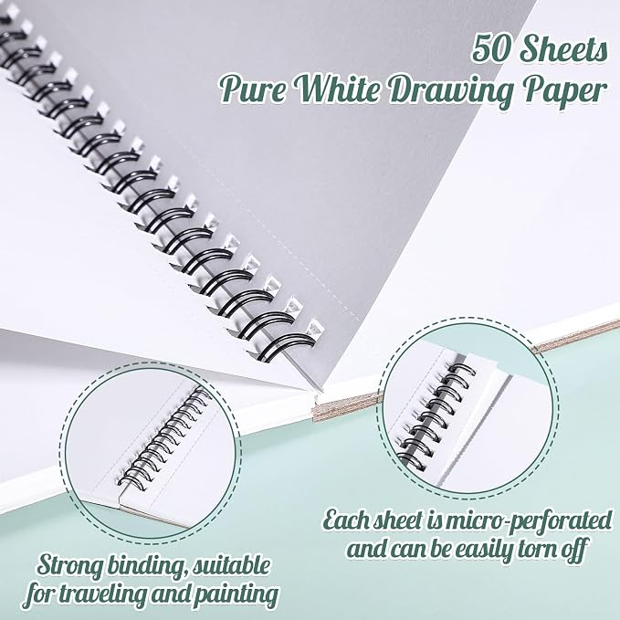 50 Sheets Marker Paper Pad, 8.3×11.7 Inch Bleedproof Art Sketch Pad, - Image 3