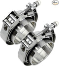 2.5 inch V Band Clamp - 4 sets of Quick Release Vband Exhaust Clamp with Flange Stainless Steel for Automotive exhaust system, turbocharger, downpipe and mufflers (2.5" - 4 Pack)