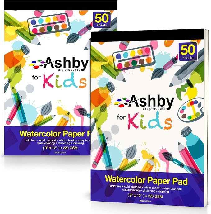 100 Sheets - Watercolor Paper Pads - Premium Thick Pages - Also Great by Ashby