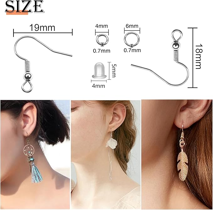 TOAOB 150pcs Hypoallergenic Earring Hooks Mixed Colors Ear Wire Hooks Earring - Image 2
