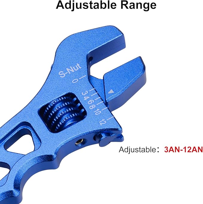 Adjustable 3AN-12AN Adjustable Wrench Spanner Lightweight for AN Hose Fitting Aluminum Blue
