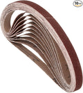 10 Pcs Sanding Belts 3/8 x 13 Inch 100 Grit Aluminum Oxide Abrasive Sandpaper for Belt Sander Metal Grinding Wood Working Weld Rust Removal