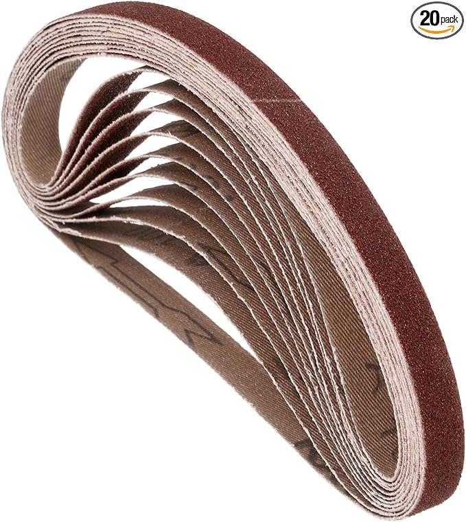 20 Pcs Sanding Belts 1/2 x 18 Inch 100 Grit Aluminum Oxide Abrasive Sandpaper for Belt Sander Metal Grinding Wood Working Weld Rust Removal